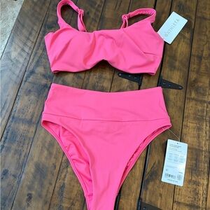 Athleta Vibrant Pink Swimwear Set